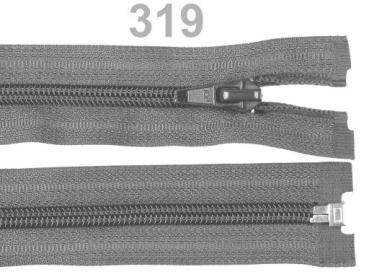 Spiralreißverschluss 5 mm, 65 cm, teilbar, Stahlgrau